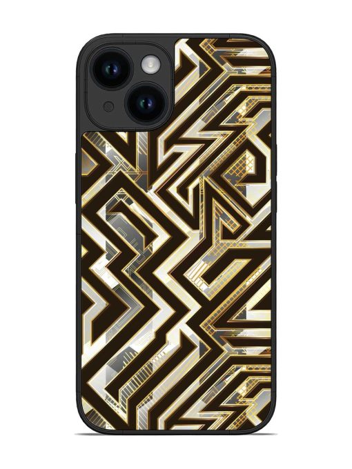 Technology Geometric Seamless Glossy Metal Phone Cover for Apple Iphone 14 Edge Zapvi