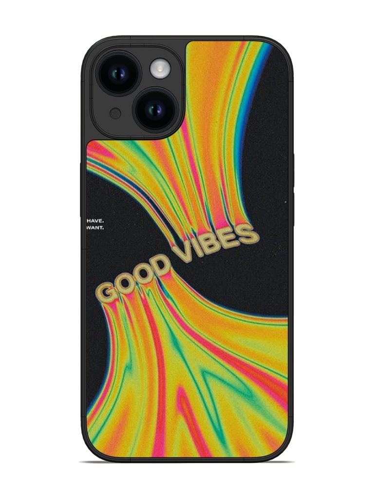 Good Vibes Glossy Metal Phone Cover for Apple Iphone 14