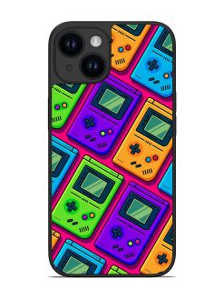 Game Seamless Pattern Glossy Metal Phone Cover for Apple Iphone 14
