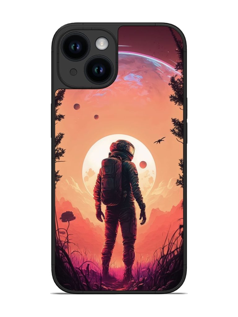 Red Sky At Morning Glossy Metal Phone Cover for Apple Iphone 14