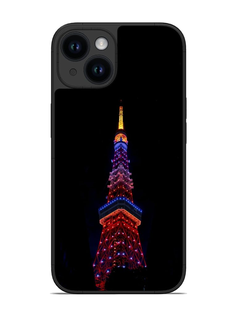 Eiffel Tower Night View Glossy Metal Phone Cover for Apple Iphone 14
