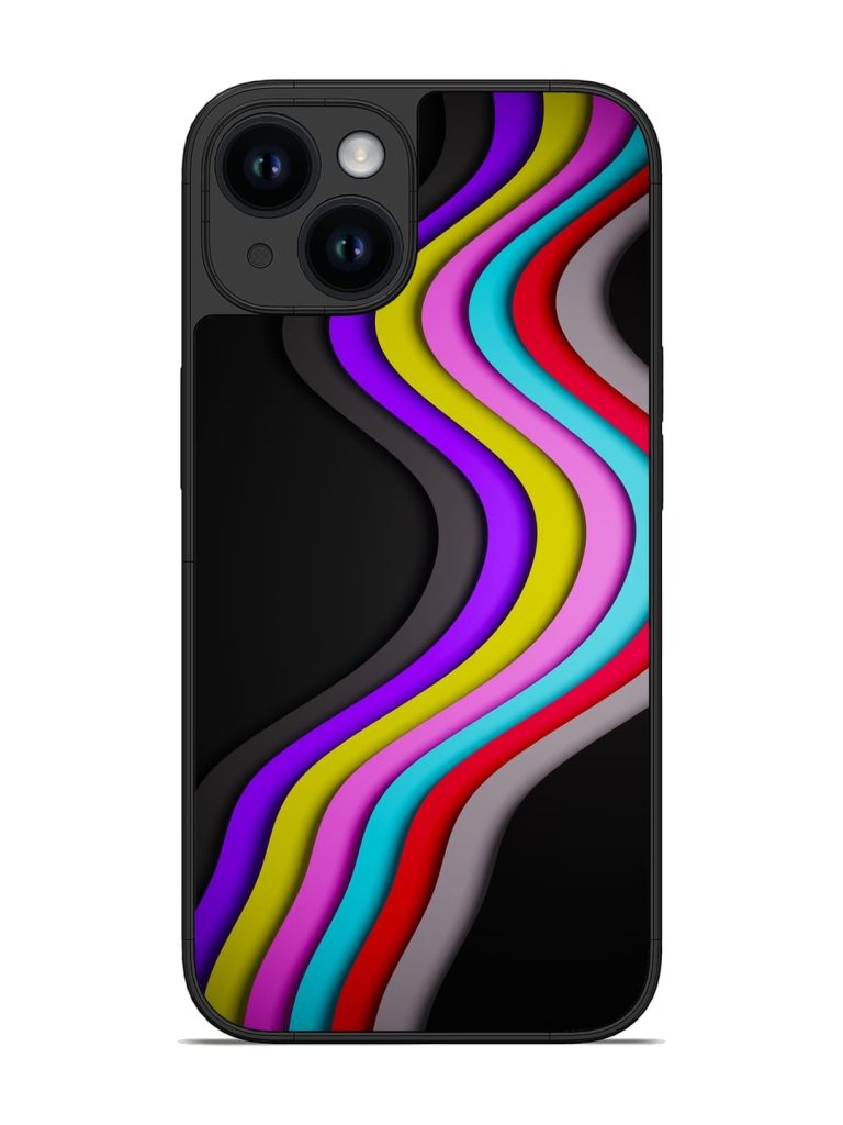 Liquid Blue Abstract Glossy Metal Phone Cover for Apple Iphone 14