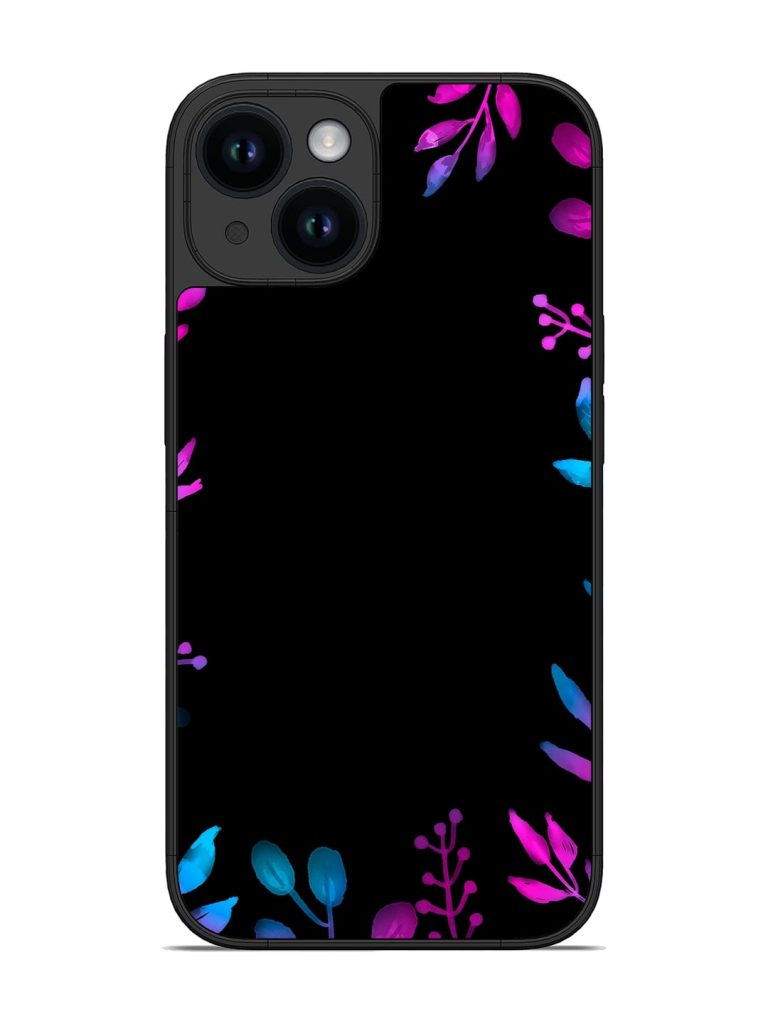 Flower Pattern Watercolor Glossy Metal Phone Cover for Apple Iphone 14