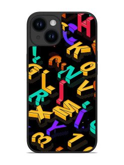 Seamless Pattern With Letters Glossy Metal Phone Cover for Apple Iphone 14