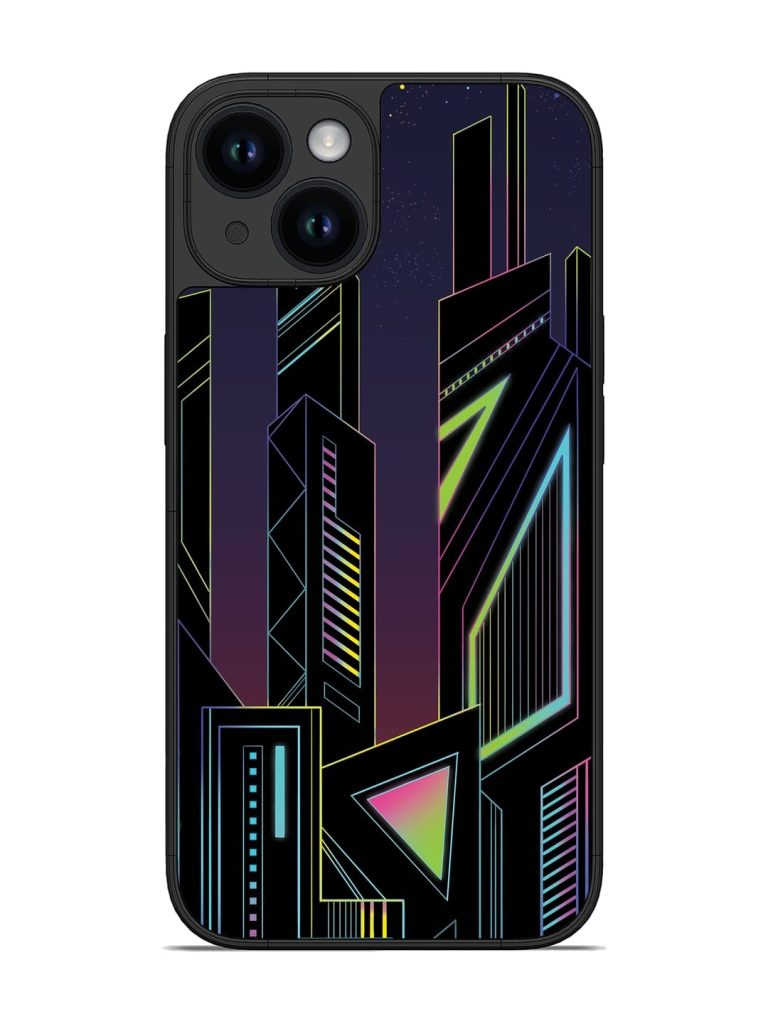 Neon Dreamscape Glossy Metal Phone Cover for Apple Iphone 14