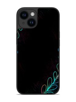 Decorative Line Art Glossy Metal Phone Cover for Apple Iphone 14