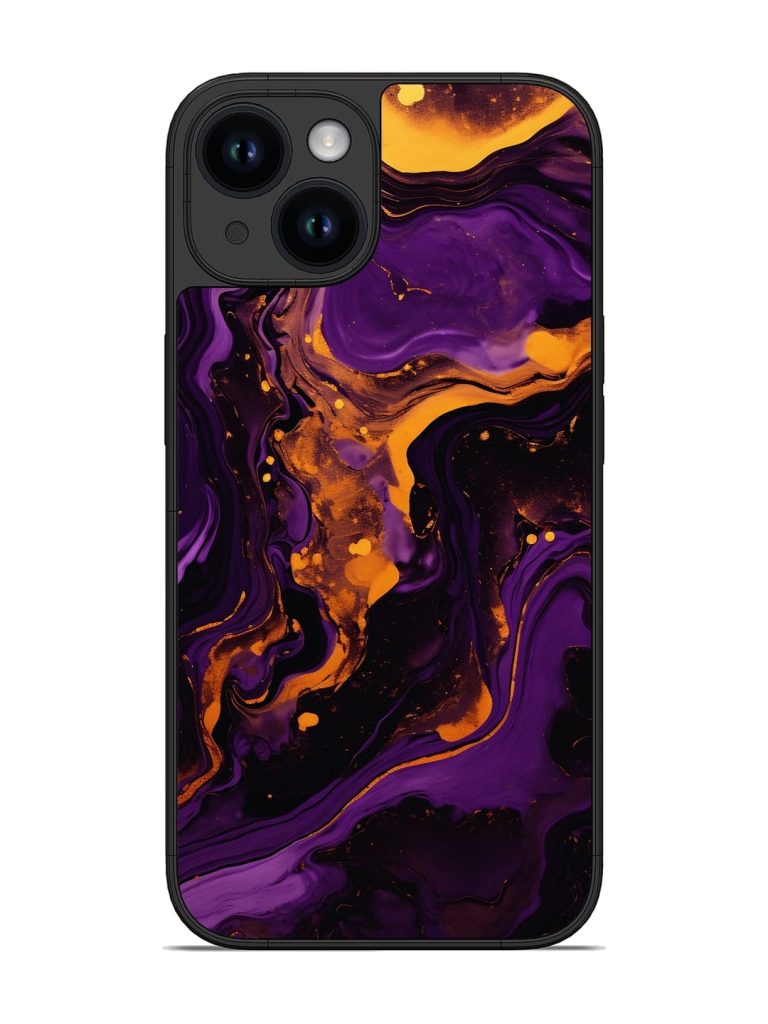 Painting Of A Purple Glossy Metal Phone Cover for Apple Iphone 14