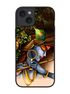 Krishna Glossy Metal Phone Cover for Apple Iphone 15 Plus
