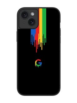 Google Logo Glossy Metal Phone Cover for Apple Iphone 15 Plus