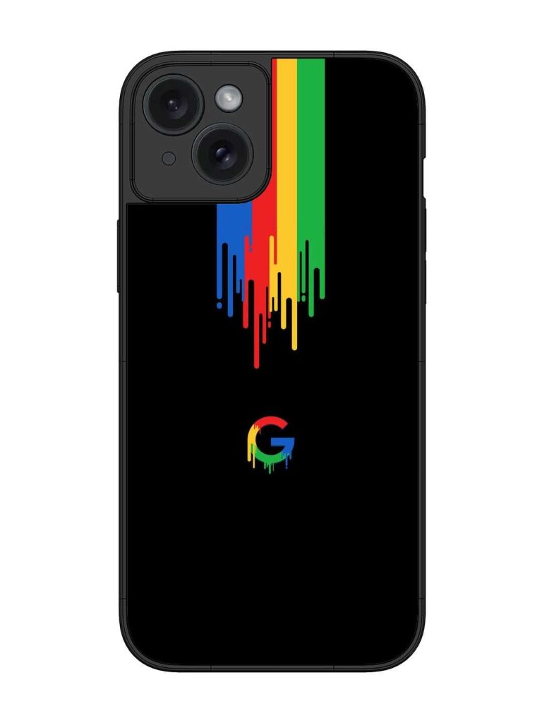 Google Logo Glossy Metal Phone Cover for Apple Iphone 15 Plus