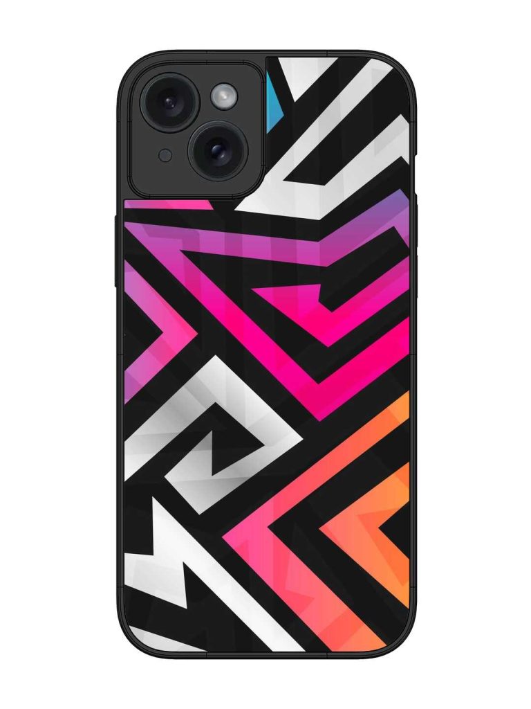 Rainbow Seamless Glossy Metal Phone Cover for Apple Iphone 15 Plus