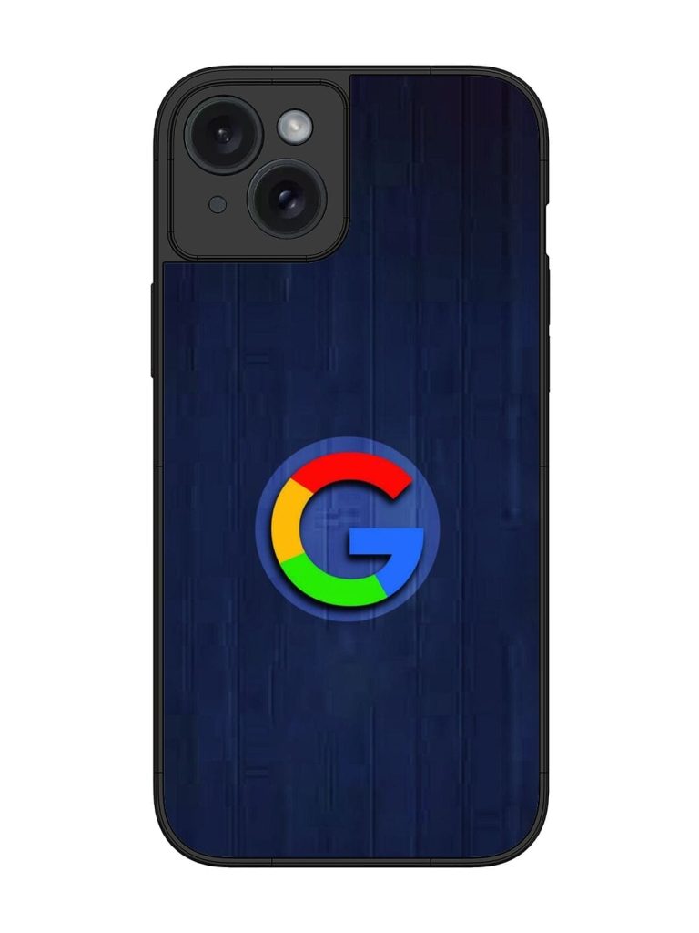 Google Logo Printed Glossy Metal TPU Phone Cover for Apple Iphone 15 Plus