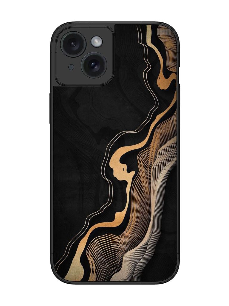Abstract Art Glossy Metal TPU Phone Cover for Apple Iphone 15 Plus