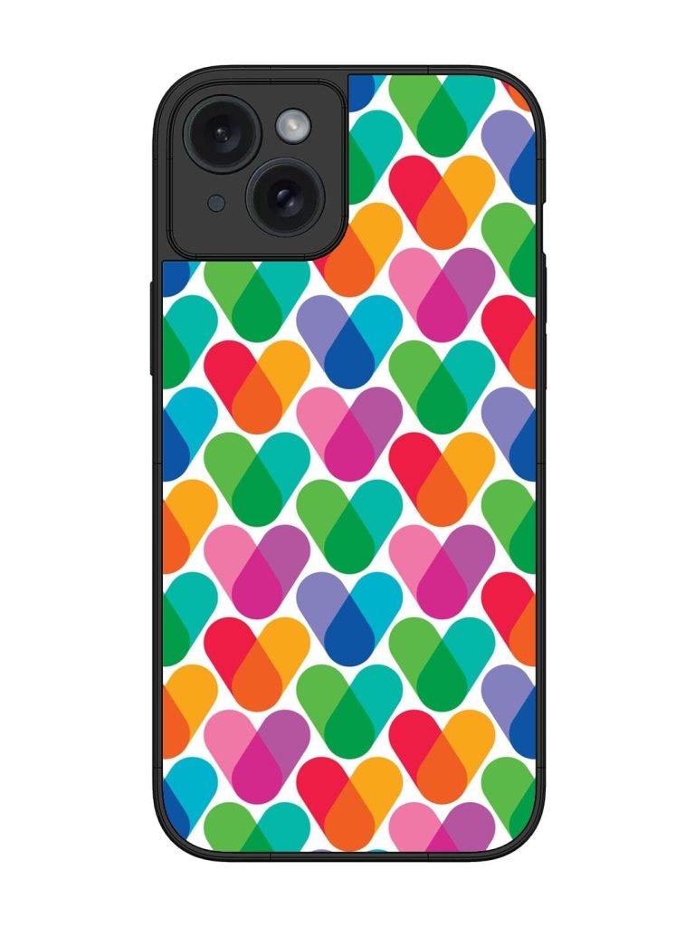 Overlapping Colors Colorful Glossy Metal TPU Phone Cover for Apple Iphone 15 Plus