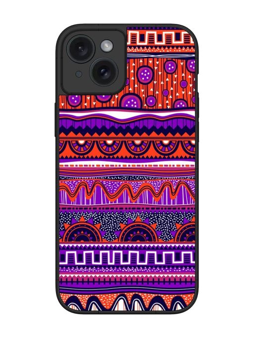 Ethnic Seamless Pattern Glossy Metal TPU Phone Cover for Apple Iphone 15 Plus Edge Zapvi