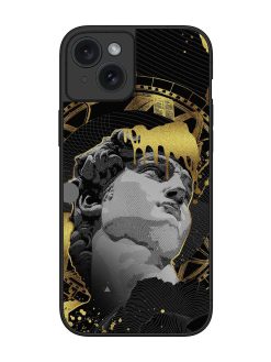 Roman Face Glossy Metal Phone Cover for Apple Iphone 15 Plus