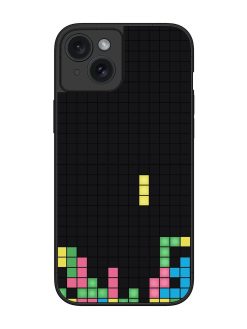 Square Game Glossy Metal TPU Phone Cover for Apple Iphone 15 Plus