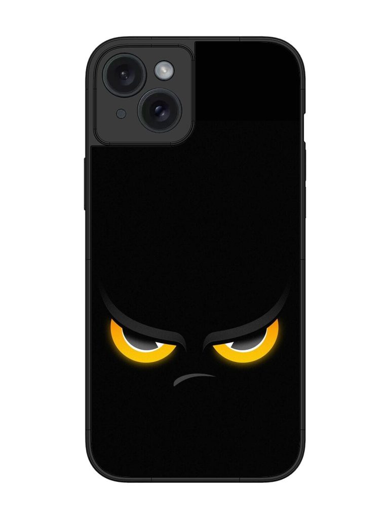 Scary Yellow Eye Glossy Metal TPU Phone Cover for Apple Iphone 15 Plus