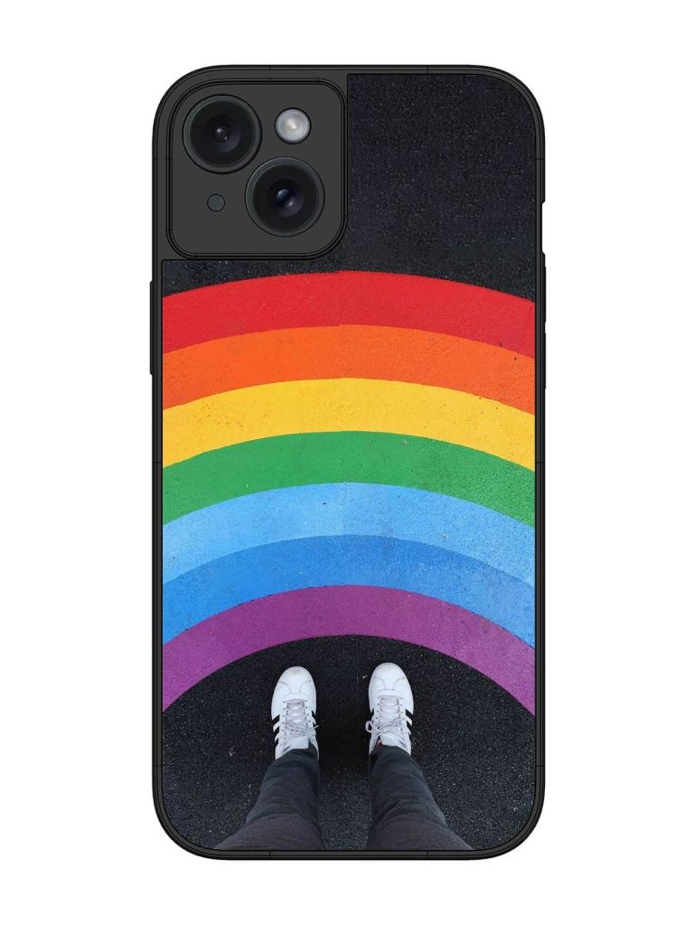 Legs Rainbow Glossy Metal TPU Phone Cover for Apple Iphone 15 Plus