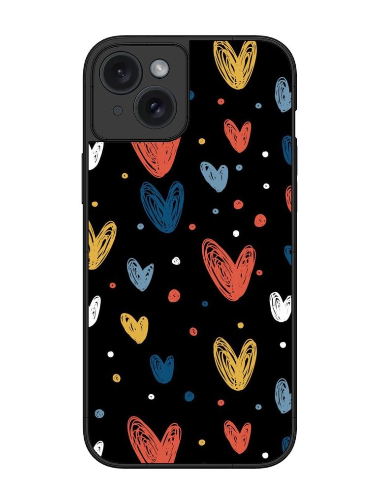 Happy Valentines Day Glossy Metal TPU Phone Cover for Apple Iphone 15 Plus