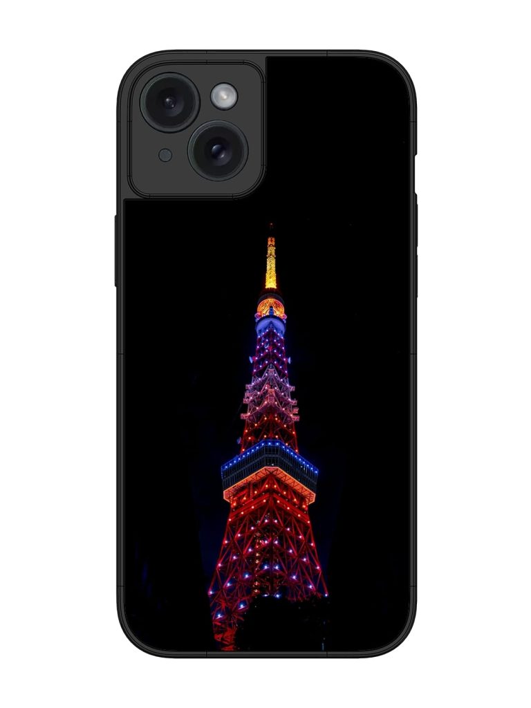 Eiffel Tower Night View Glossy Metal Phone Cover for Apple Iphone 15 Plus
