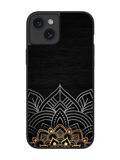 Decorative Golden Pattern Glossy Metal Phone Cover for Apple Iphone 15 Plus