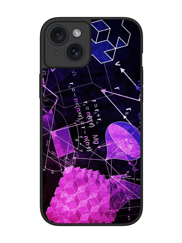 Math Physics Formula Art Glossy Metal Phone Cover for Apple Iphone 15 Plus