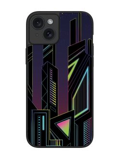 Neon Dreamscape Glossy Metal Phone Cover for Apple Iphone 15 Plus
