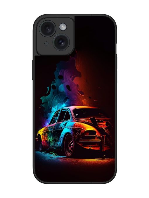 High Classic Car Art Glossy Metal Phone Cover for Apple Iphone 15 Plus Edge Zapvi