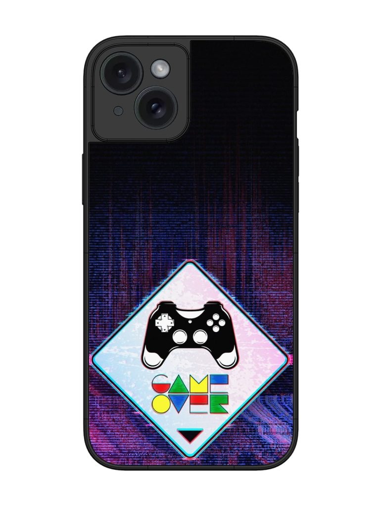 Game Over Glossy Metal Phone Cover for Apple Iphone 15 Plus