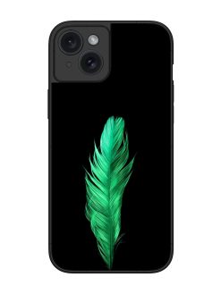 Feather Texture Glossy Metal Phone Cover for Apple Iphone 15 Plus