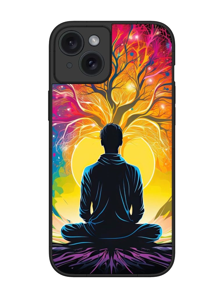 Mind Colourful Glossy Metal Phone Cover for Apple Iphone 15 Plus