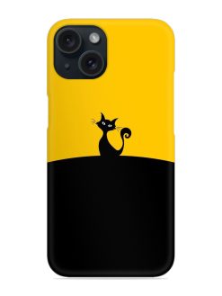 Black Yellow Cat Cartoon Snap Case