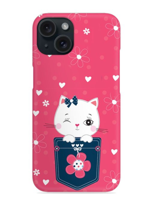 Cute White Cat Snap Case Edge Zapvi