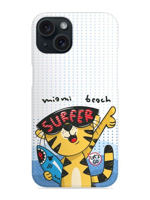 Cute Surfer Tiger Snap Case Edge Zapvi