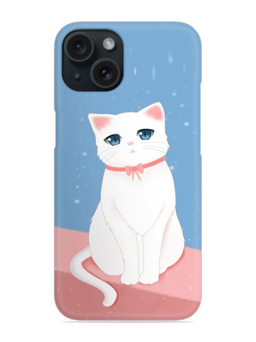 Cute White Cat Snap Case Edge Zapvi