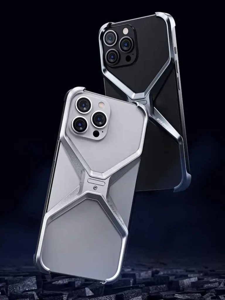 Ultra Thin Aluminium Alloy X Shaped Metal Case for Apple Iphone 13/14/15
